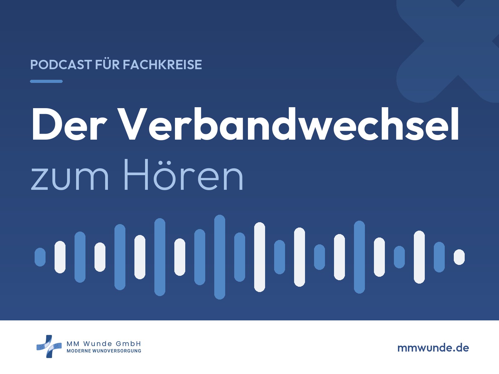 Titelbild des Podcasts „Der Verbandwechsel zum Hören“ der MM Wunde GmbH